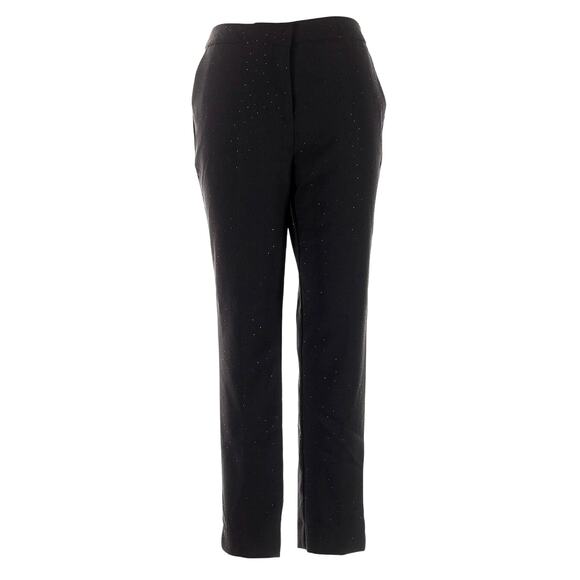 NWT Rachel Zoe Black Sequin Bejeweled Mid-Rise Slim Leg Dress Pant Trouser‎ US 8 - Picture 1 of 12